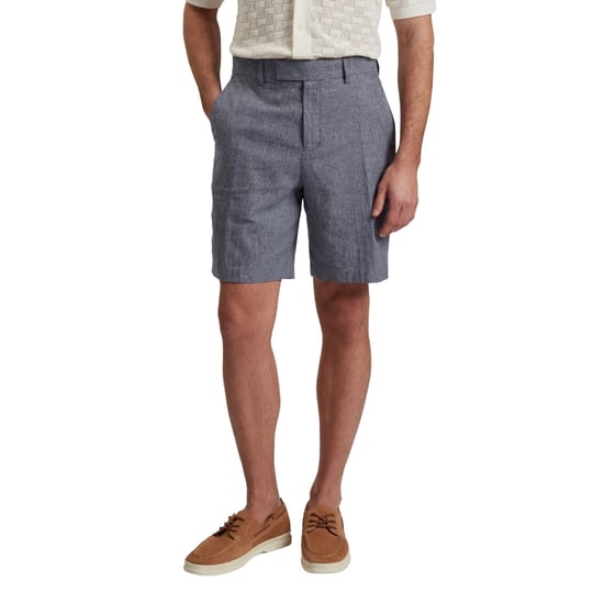 Pantalones Cortos De Lino Azul Elástico Ted Baker Kenleys - Image 4