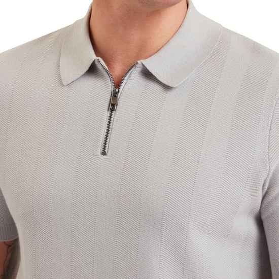 Polo Gris Con Cremallera Y Costura De Espiga De Ted Baker Fourd - Image 2