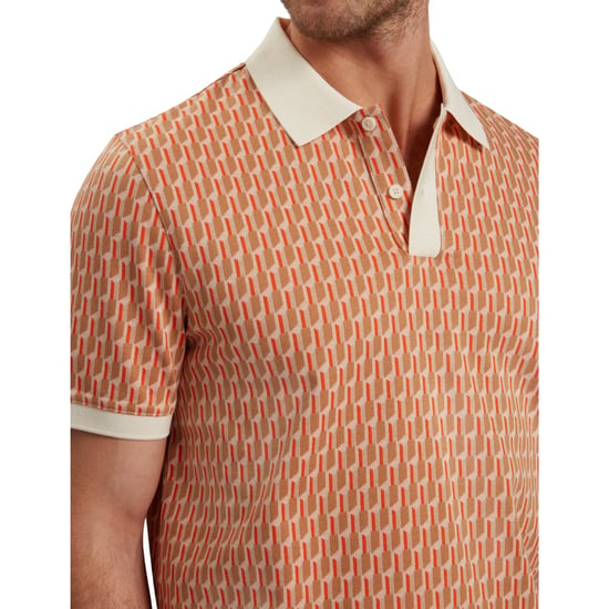 Polo Ted Baker Hamishs Jacquard Stripe Geo Camel - Image 4