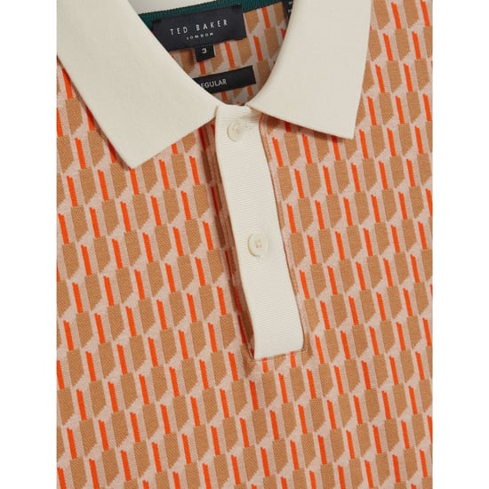 Polo Ted Baker Hamishs Jacquard Stripe Geo Camel - Image 5