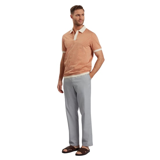 Polo Ted Baker Hamishs Jacquard Stripe Geo Camel - Image 6