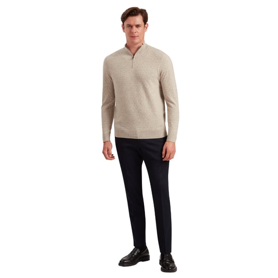 Jersey De Punto T-stitch Color Camel Con Media Cremallera De Ted Baker Kurnle - Image 3