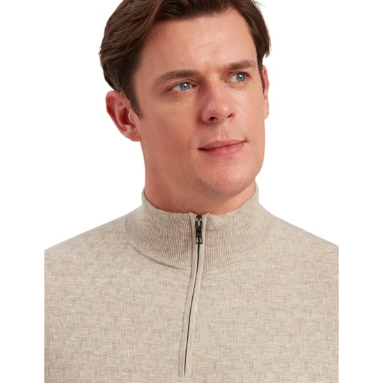 Jersey De Punto T-stitch Color Camel Con Media Cremallera De Ted Baker Kurnle - Image 5