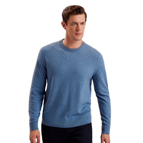 Jersey Azul De Cuello Redondo Con Costuras T De Ted Baker - Image 4