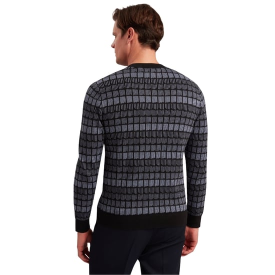 Jersey De Cuello Redondo Negro Jacquard Osburn De Corte Regular De Ted Baker - Image 3