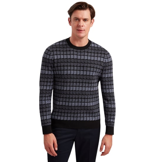 Jersey De Cuello Redondo Negro Jacquard Osburn De Corte Regular De Ted Baker - Image 4