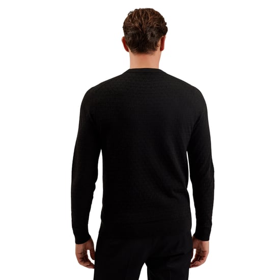 Jersey Negro De Cuello Redondo Con Costuras T De Ted Baker - Image 2