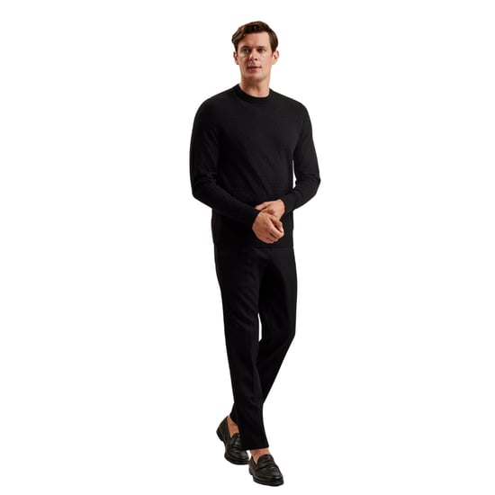 Jersey Negro De Cuello Redondo Con Costuras T De Ted Baker - Image 3