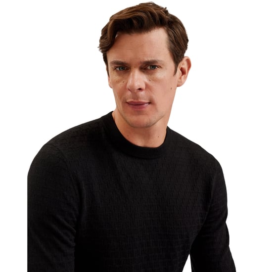 Jersey Negro De Cuello Redondo Con Costuras T De Ted Baker - Image 4