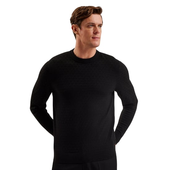 Jersey Negro De Cuello Redondo Con Costuras T De Ted Baker - Image 6