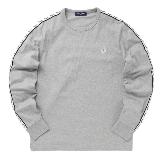Camiseta De Manga Larga Fred Perry Con Cinta Adhesiva Color Gris Acero - Image 1