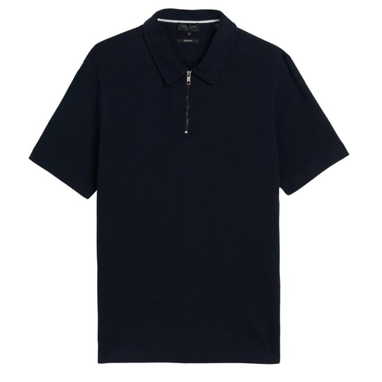 Polo Azul Marino Con Media Cremallera Texturizada Ted Baker Elgrave Regular - Image 1