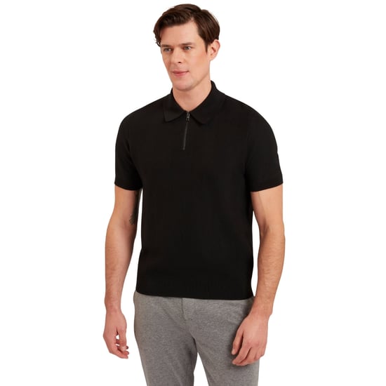 Polo Negro Con Cremallera Y Costura De Espiga De Ted Baker Fourd - Image 4