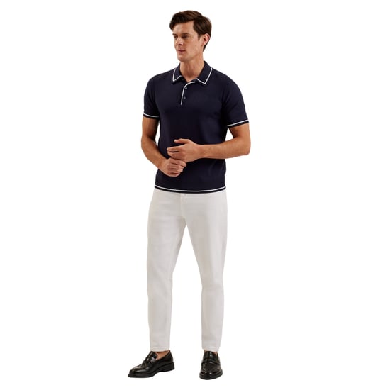 Polo Ted Baker Dunow Azul Marino Con Diseño De Rombos Calados - Image 2