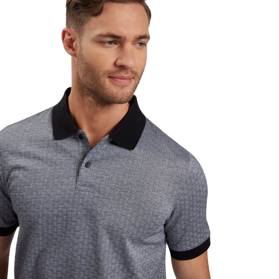 Polo Azul Marino Ted Baker Auguso Regular De Jacquard Tonal - Image 3