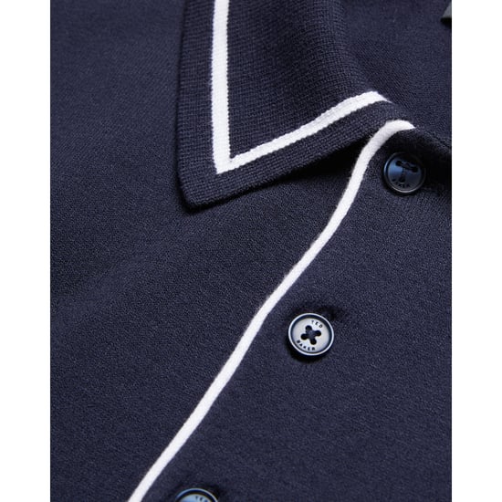 Polo Ted Baker Dunow Azul Marino Con Diseño De Rombos Calados - Image 3