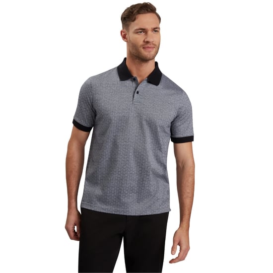 Polo Azul Marino Ted Baker Auguso Regular De Jacquard Tonal - Image 4