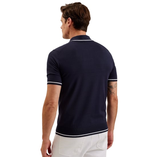 Polo Ted Baker Dunow Azul Marino Con Diseño De Rombos Calados - Image 5