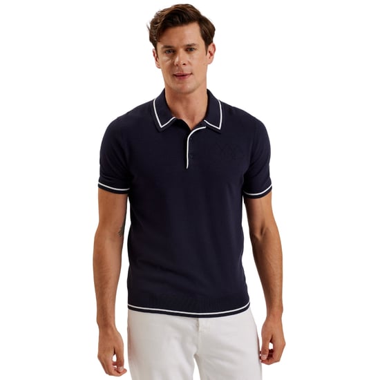 Polo Ted Baker Dunow Azul Marino Con Diseño De Rombos Calados - Image 6