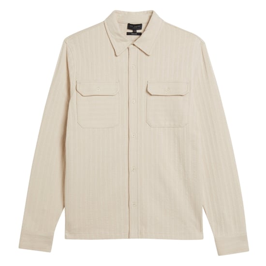 Camisa Beige Texturizada Belza De Corte Regular De Ted Baker - Image 1