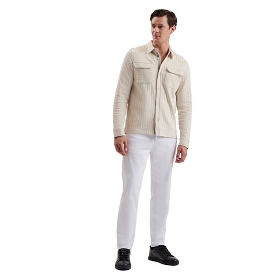 Camisa Beige Texturizada Belza De Corte Regular De Ted Baker - Image 3