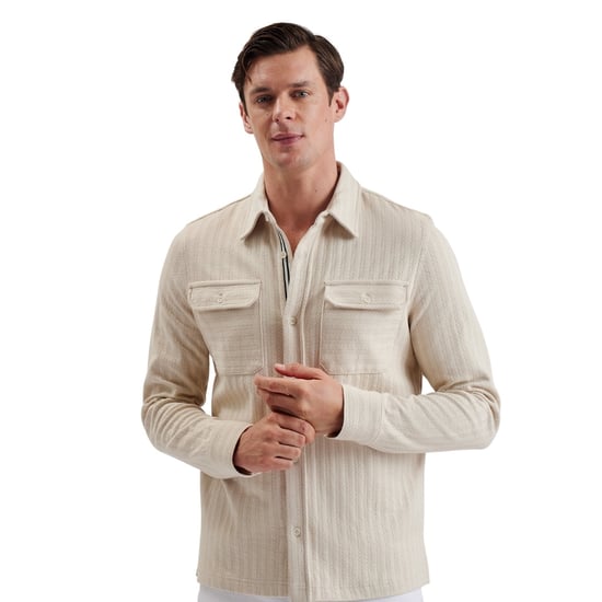 Camisa Beige Texturizada Belza De Corte Regular De Ted Baker - Image 4