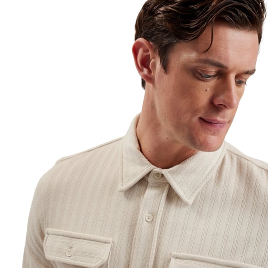 Camisa Beige Texturizada Belza De Corte Regular De Ted Baker - Image 5