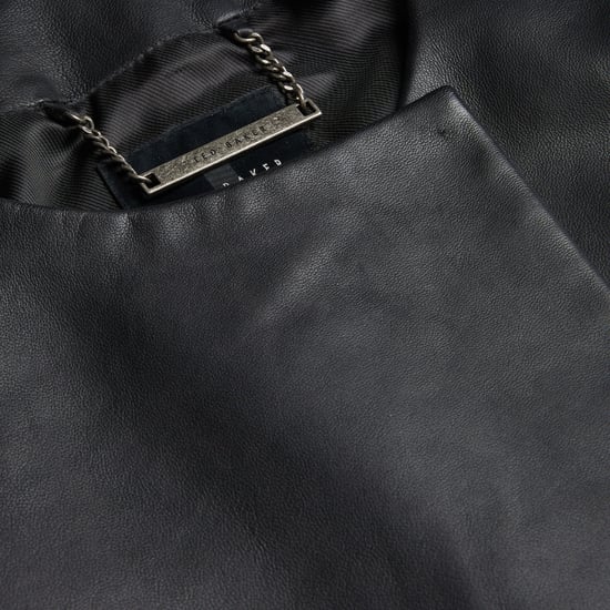 Chaqueta De Cuero Negra De Manga Corta Con Frente Abierto De Ted Baker Obino - Image 3
