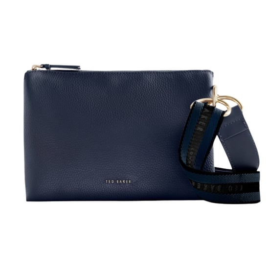 Bolso Bandolera Azul Oscuro De Cuero Con Correas De La Marca Ted Baker Darceyy - Image 1
