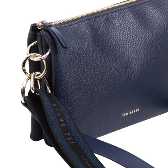 Bolso Bandolera Azul Oscuro De Cuero Con Correas De La Marca Ted Baker Darceyy - Image 2