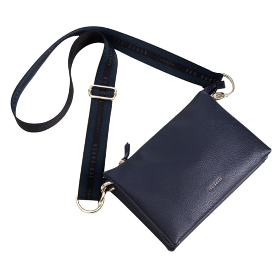 Bolso Bandolera Azul Oscuro De Cuero Con Correas De La Marca Ted Baker Darceyy - Image 3