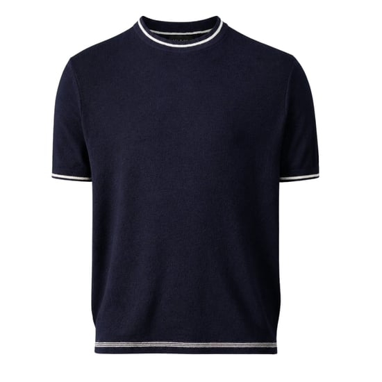 Camiseta Azul Marino Con Textura Frontal Regular Eriks De Ted Baker - Image 1