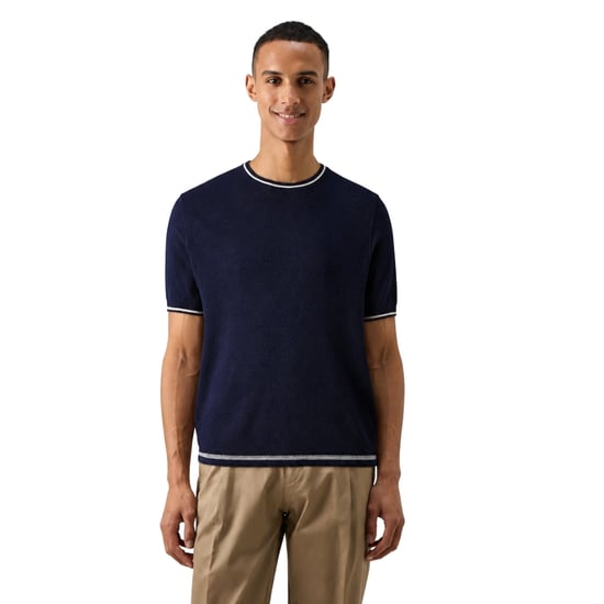 Camiseta Azul Marino Con Textura Frontal Regular Eriks De Ted Baker - Image 2