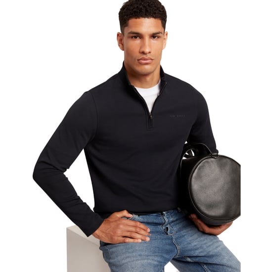Cremallera De Un Cuarto Azul Marino Con Ribete De Panal De Abeja De La Marca Ted Baker Crabtre - Image 5