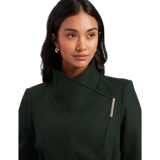 Abrigo Corto Cruzado De Lana Verde Oscuro Con Cinturón De Ted Baker Ross - Image 3