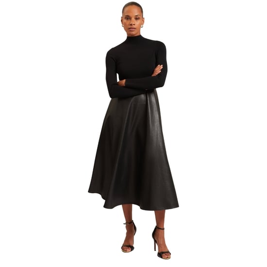 Vestido Midi De Ted Baker Con Falda De Piel Sintética - Image 5