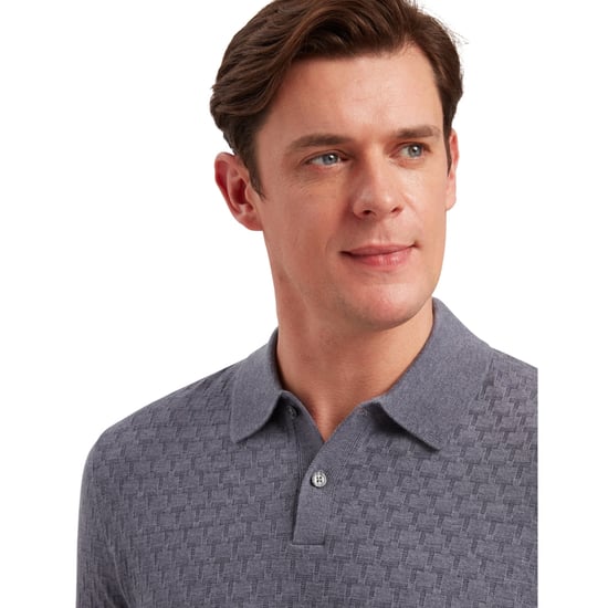 Polo Azul Medio De Punto Con Costura En T Morar De Ted Baker - Image 4