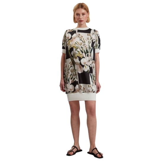 Vestido Recto Color Marfil Con Estampado Y Tejido Frontal De Ted Baker Roneea - Image 2