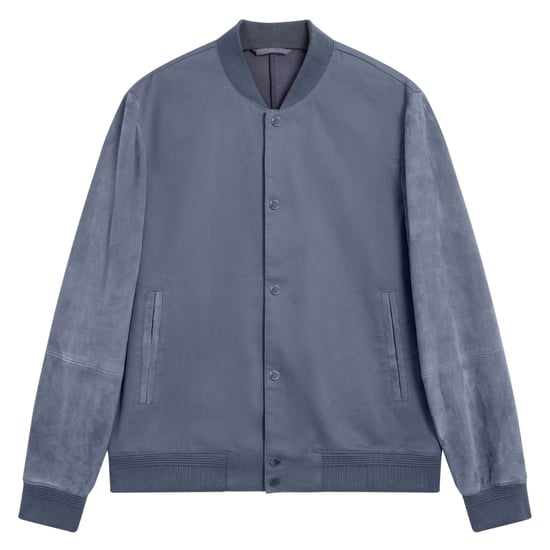 Chaqueta Bomber Azul De Sarga De Algodón Y Ante De Ted Baker Liams - Image 1