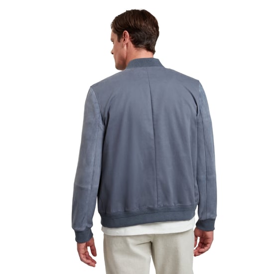 Chaqueta Bomber Azul De Sarga De Algodón Y Ante De Ted Baker Liams - Image 2