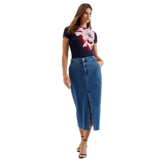 Falda Midi De Mezclilla Azul Heloda De Ted Baker Con Abertura Central - Image 3