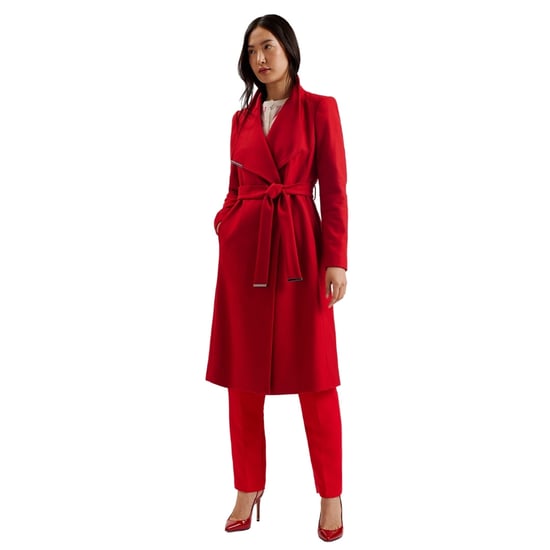 Abrigo Cruzado De Lana Roja Con Cinturón De Largo Midi De Ted Baker Rose - Image 3