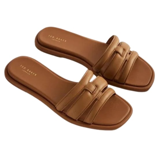Sandalias Planas Tejidas Con Logo T De Ted Baker Leeiaa En Color Marrón - Image 2