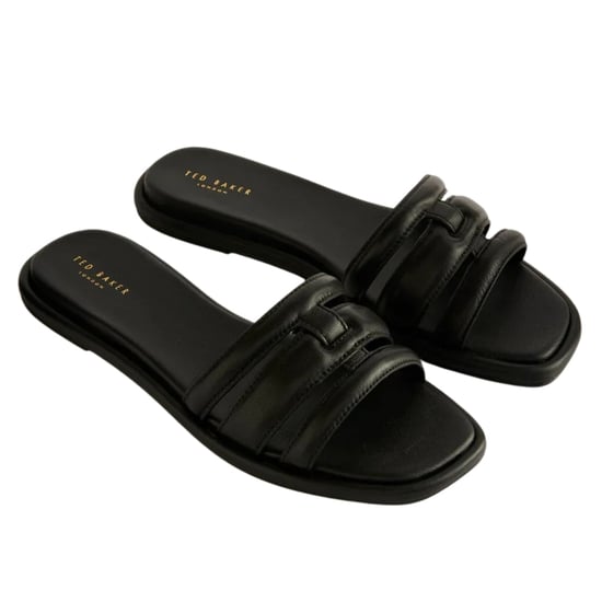 Sandalias Planas Tejidas Con Logo T De Ted Baker Leeiaa En Color Negro - Image 2