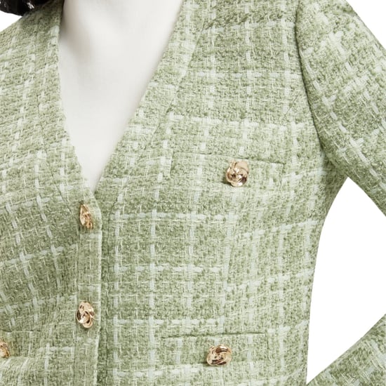 Chaqueta Corta De Bouclé Con Botones Y Cola De Rosa Koma De Ted Baker, Color Verde - Image 3