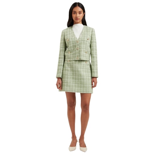 Chaqueta Corta De Bouclé Con Botones Y Cola De Rosa Koma De Ted Baker, Color Verde - Image 4