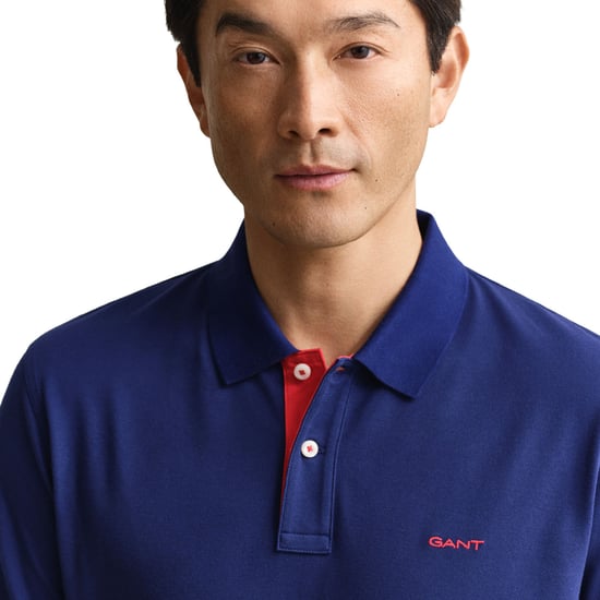 Gant Contrast Collar Ss Polo Shirt Rich Navy - Image 6