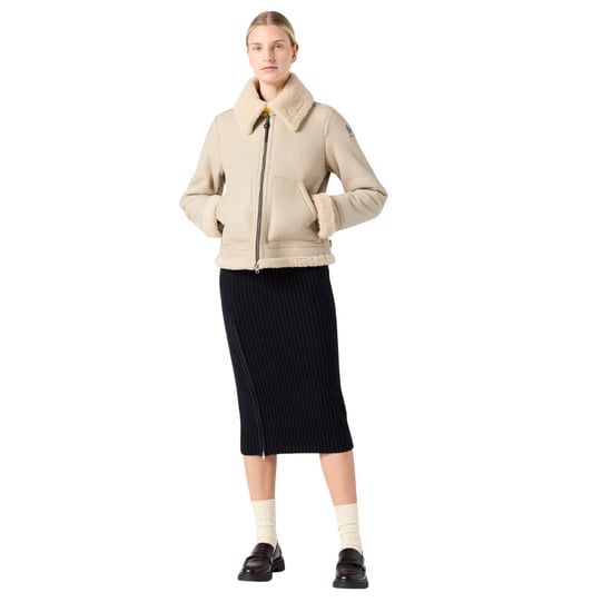 Chaqueta De Cuero Marrón Avena Especial Gialean De Parajumpers - Image 5