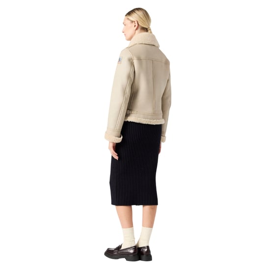Chaqueta De Cuero Marrón Avena Especial Gialean De Parajumpers - Image 6