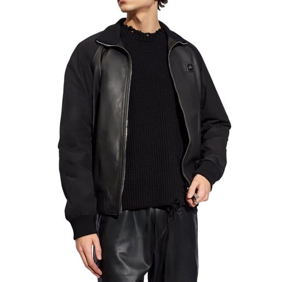 Chaqueta De Cuero Negra Dsquared2 Contrast Arms - Image 2